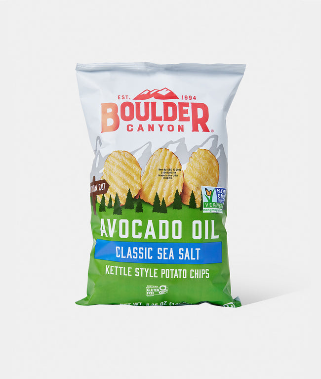 Boulder Canyon Avocado Oil Classic Sea Salt Canyon Cut Kettle Cooked Chips 148g Part&Parcel