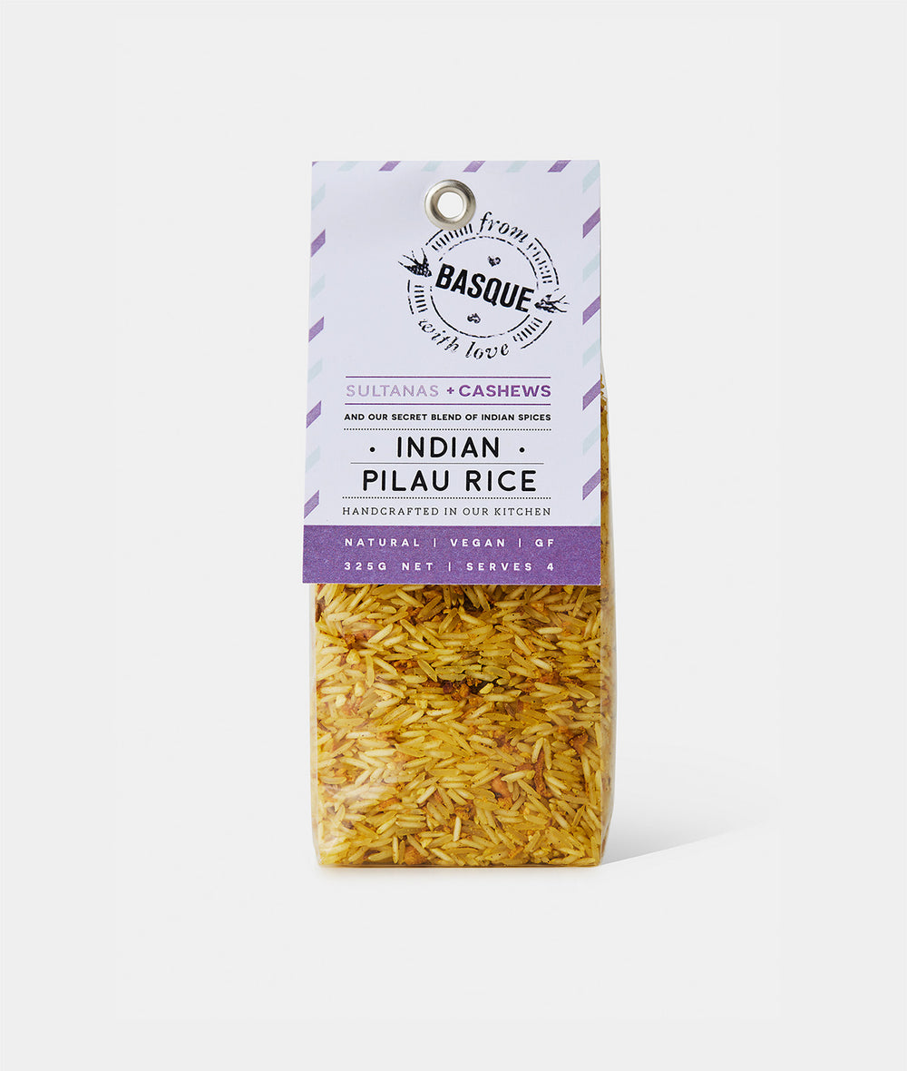 Basque Indian From Basque With Love Indian Pilau Rice Sultanas Cashews 325g - Part&Parcel
